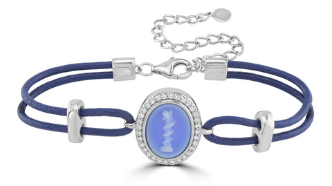 Sterling Silver / Blue / Blue Band