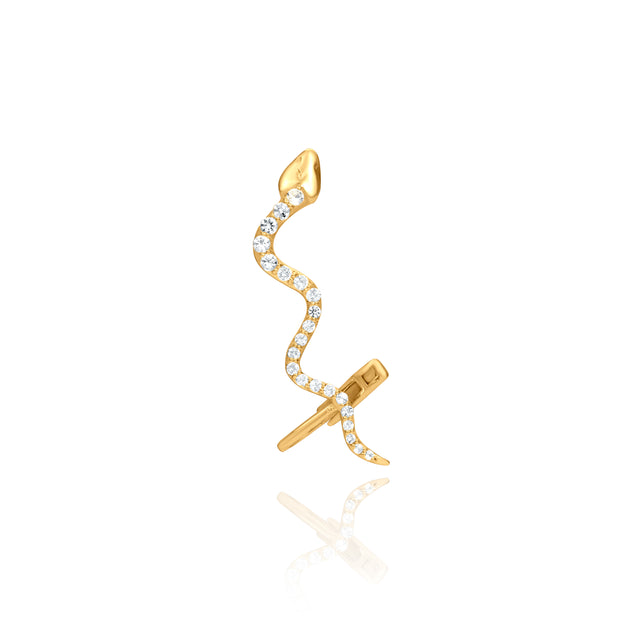 Gold Vermeil Snake Earrings#metal -color_gold-vermeil