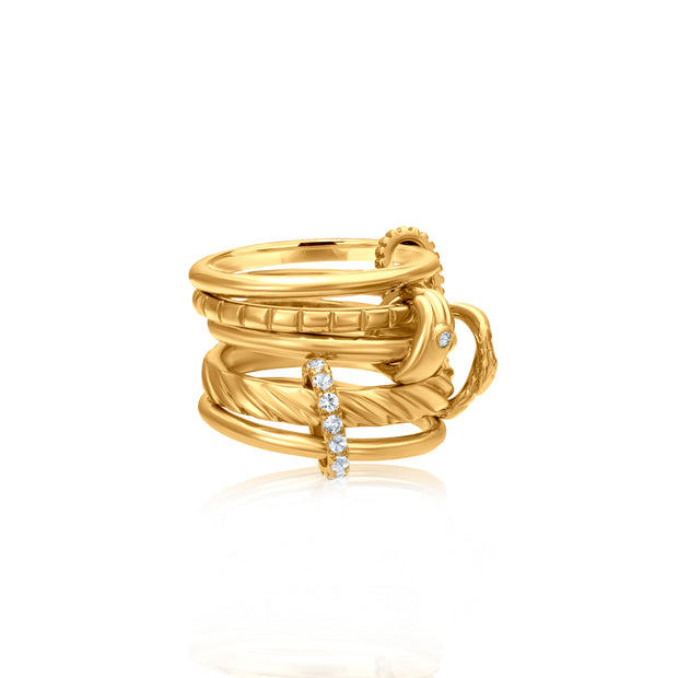 Snake Helping Hands Ring 5-Band